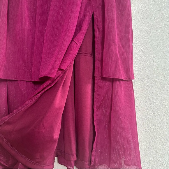 Lulu’s Tier For the Drama Magenta Purple Lurex Tiered Midi
Dress - Picture 12 of 16